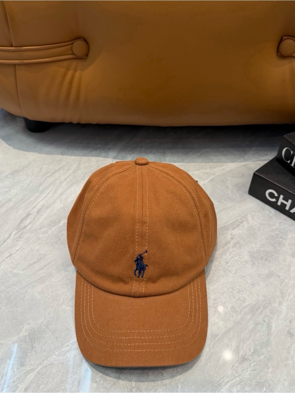Polo by Ralph Lauren Brown Cotton Polo Cap with Navy Logo